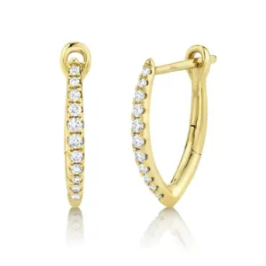0.15ctw Diamond V Hoop Earring