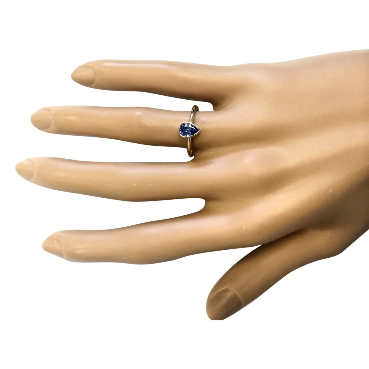 0.50 Carat Natural Tanzanite 14K Yellow Gold Ring