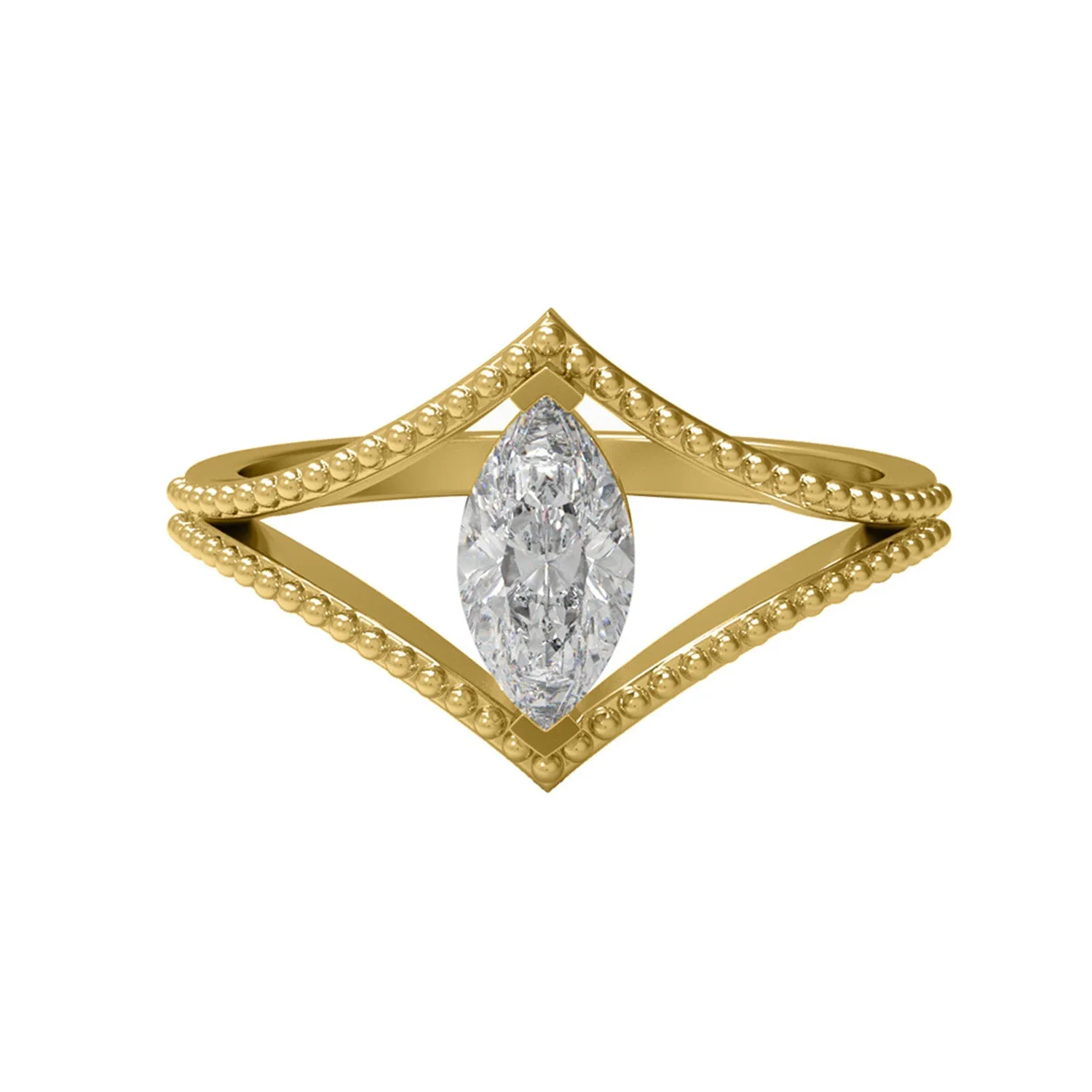 0.50 Ctw Marquise Moissanite Diamond 925 Sterling Silver Ring