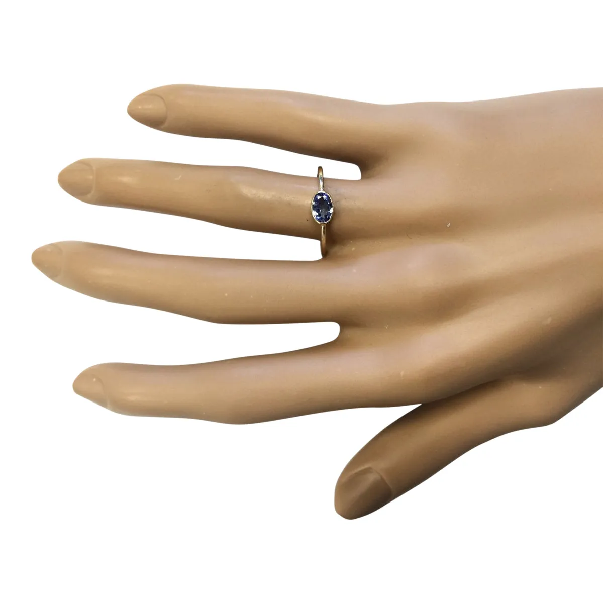 0.60 Carat Natural Tanzanite 14K Yellow Gold Ring