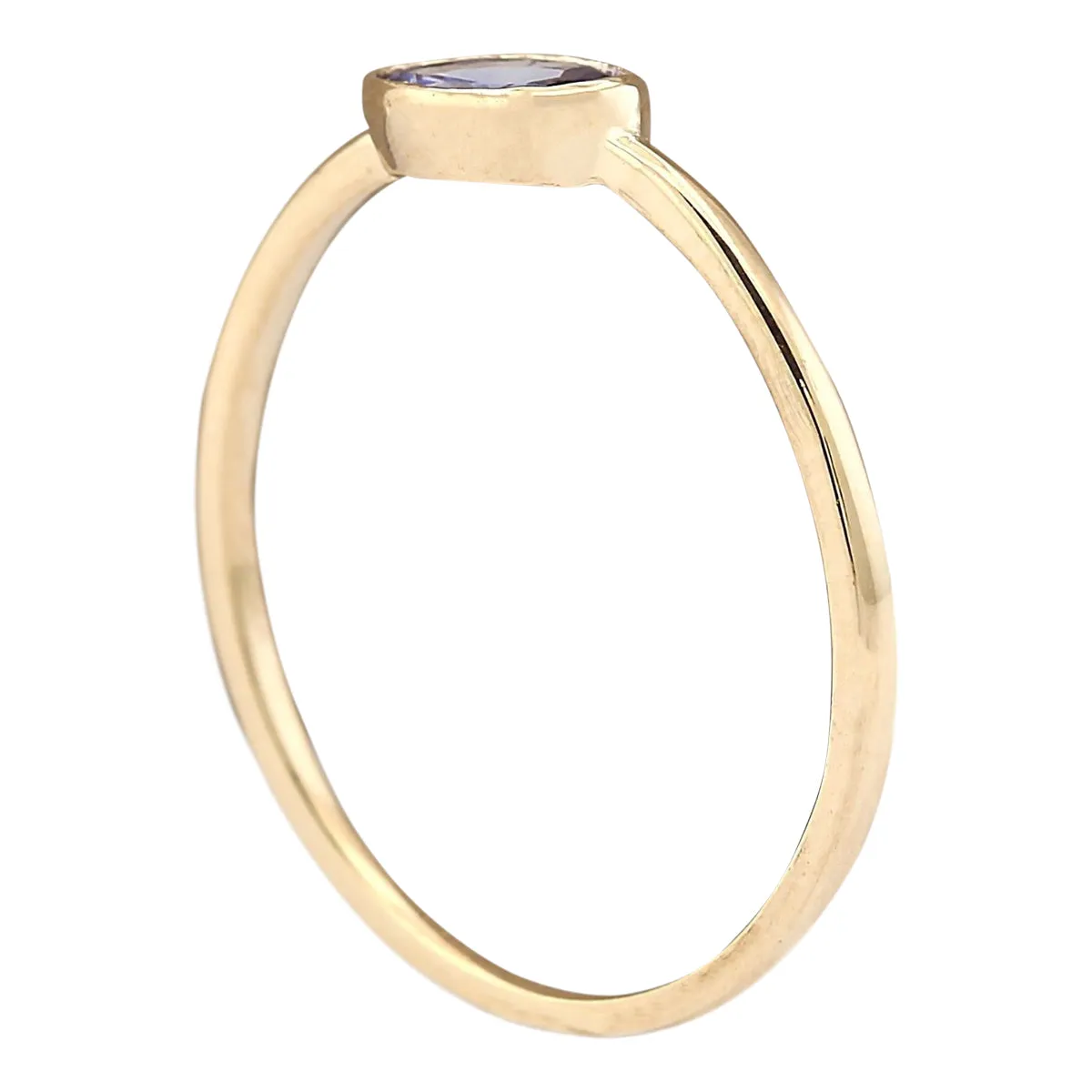 0.60 Carat Natural Tanzanite 14K Yellow Gold Ring