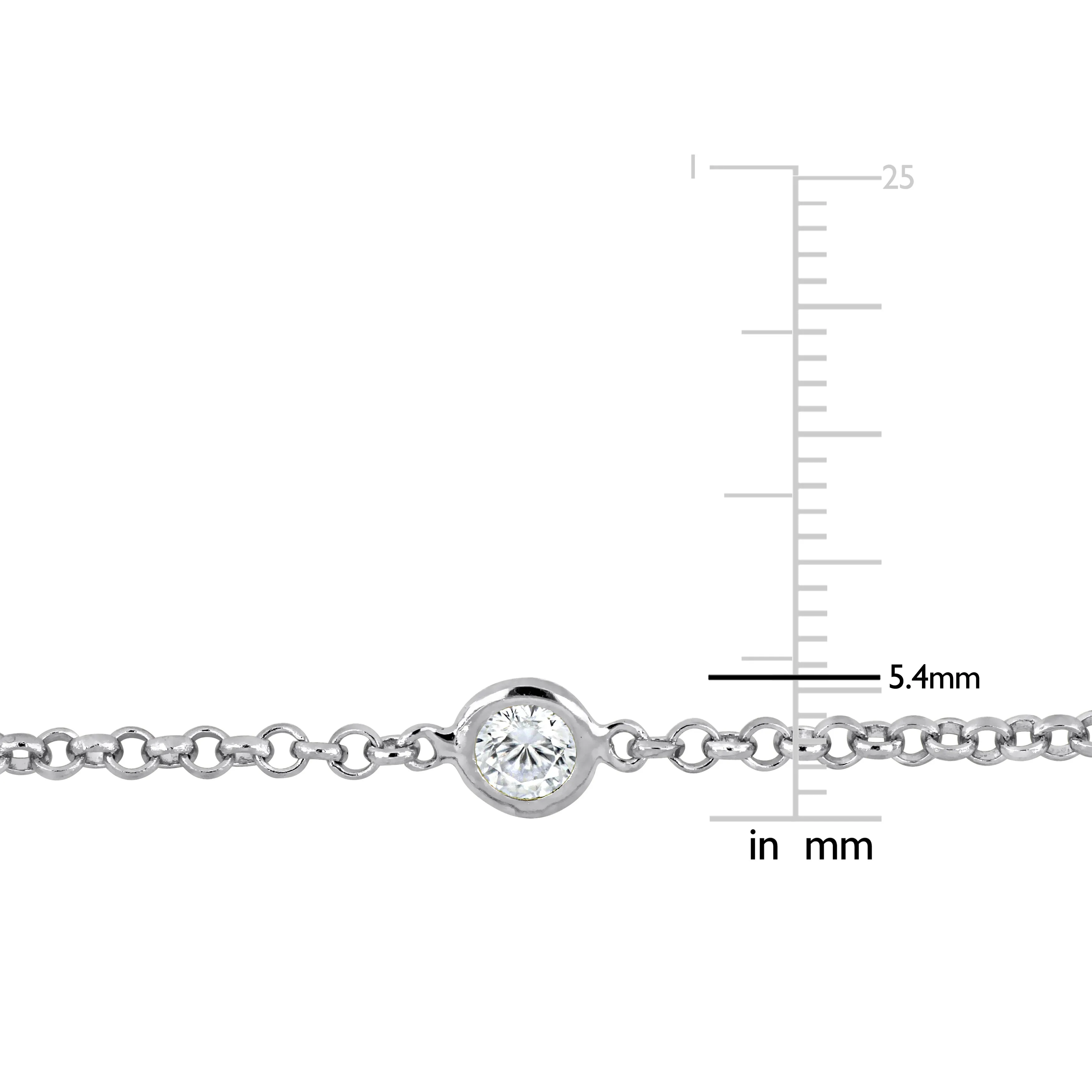 10 CT TGW CUBIC ZIRCONIA BY THE YARD STATION NECKLACE IN STERLING SILVER