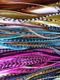 100 Real Feather Mix  Hair Extensions 4- 5.5 Long Includes 100 Silicone Micro-ring Beads & Bead Loader