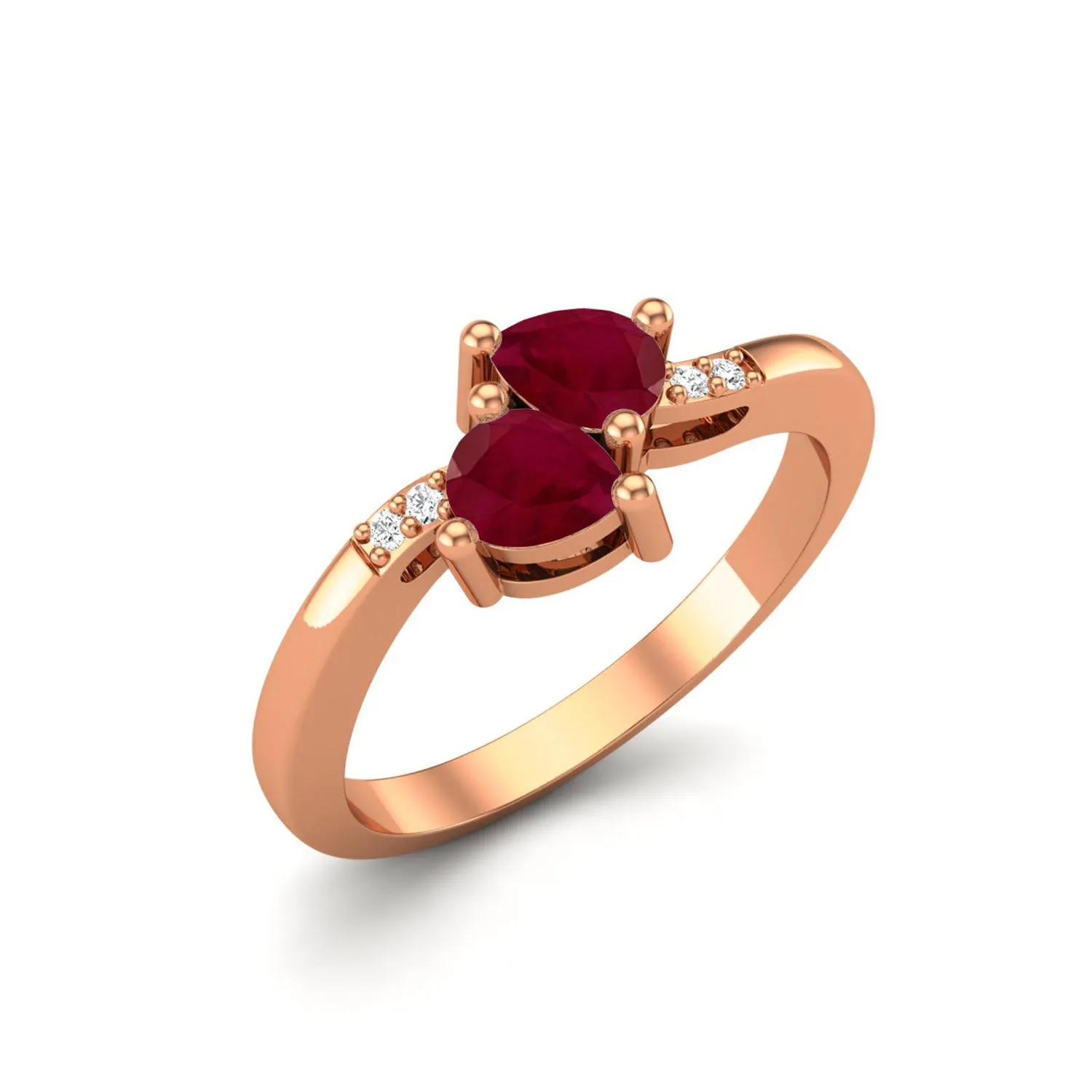 1.04 Ctw Pear Ruby 925 Sterling Silver Art Deco Women Ring