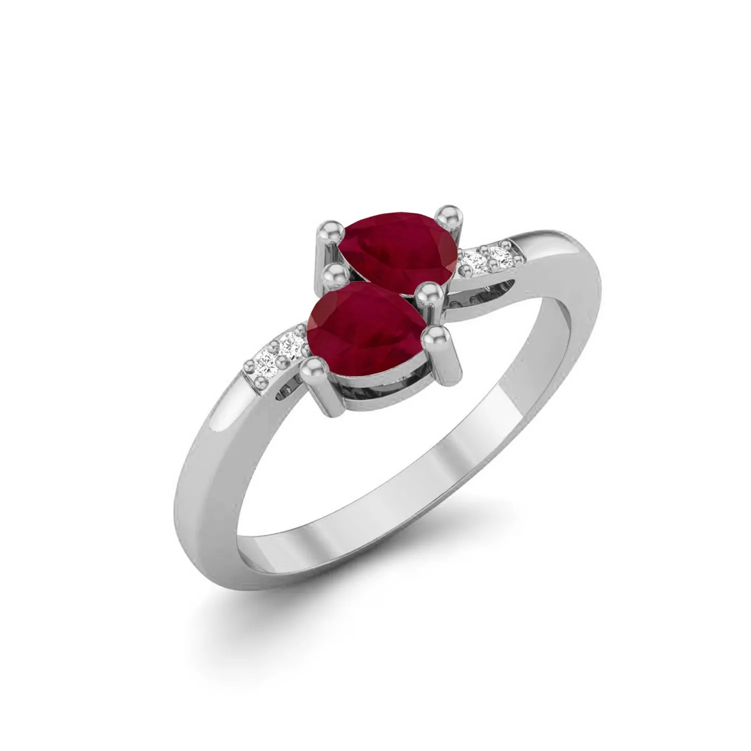 1.04 Ctw Pear Ruby 925 Sterling Silver Art Deco Women Ring