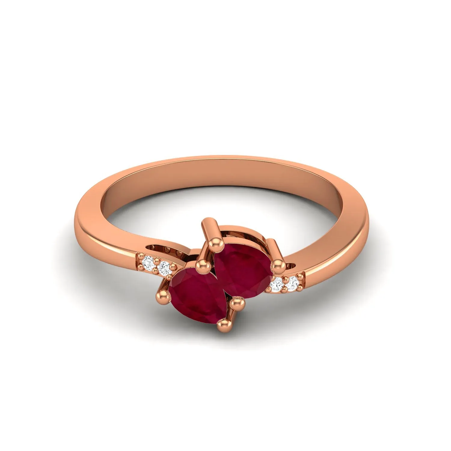 1.04 Ctw Pear Ruby 925 Sterling Silver Art Deco Women Ring
