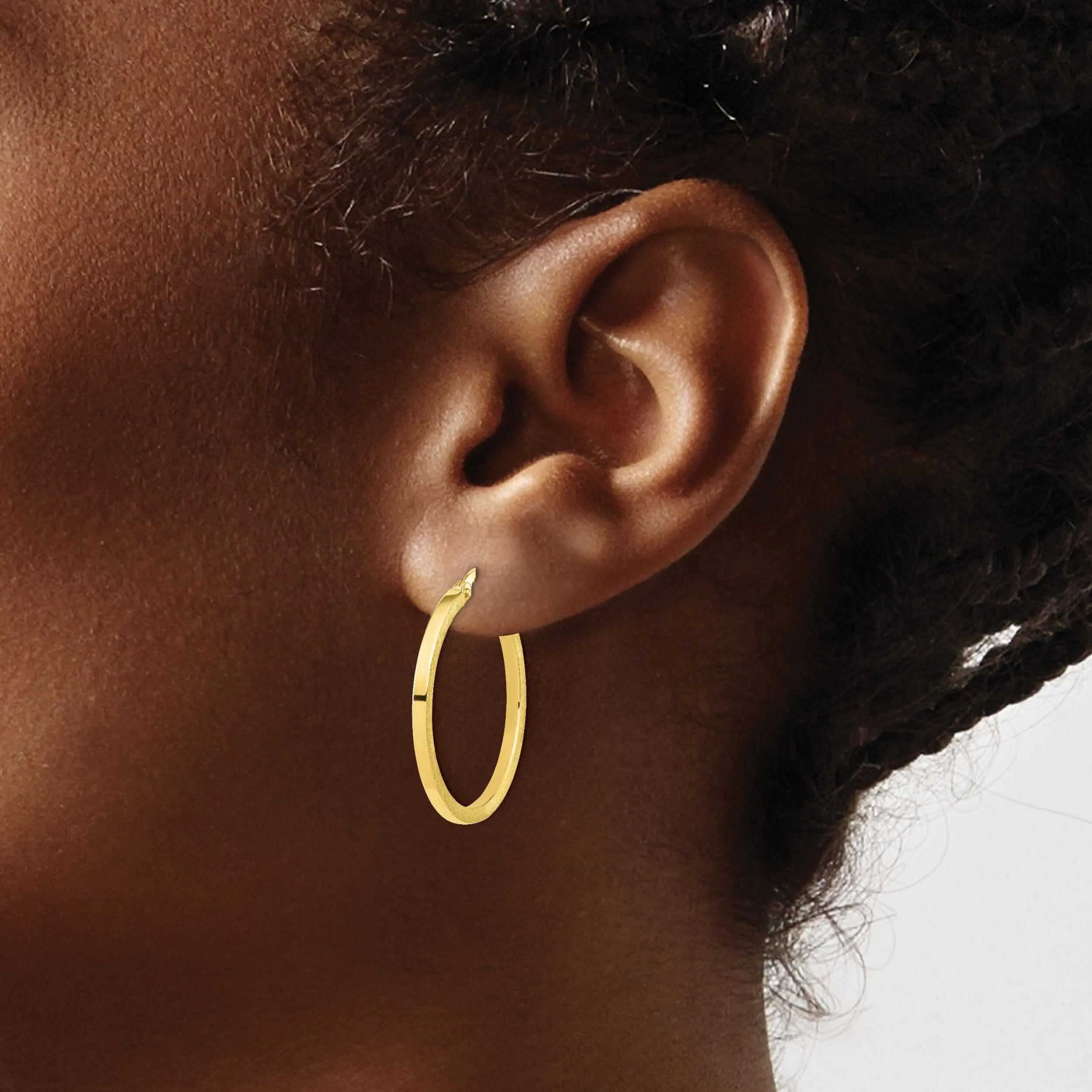 10k Yellow Gold Round Hoop Earrings
