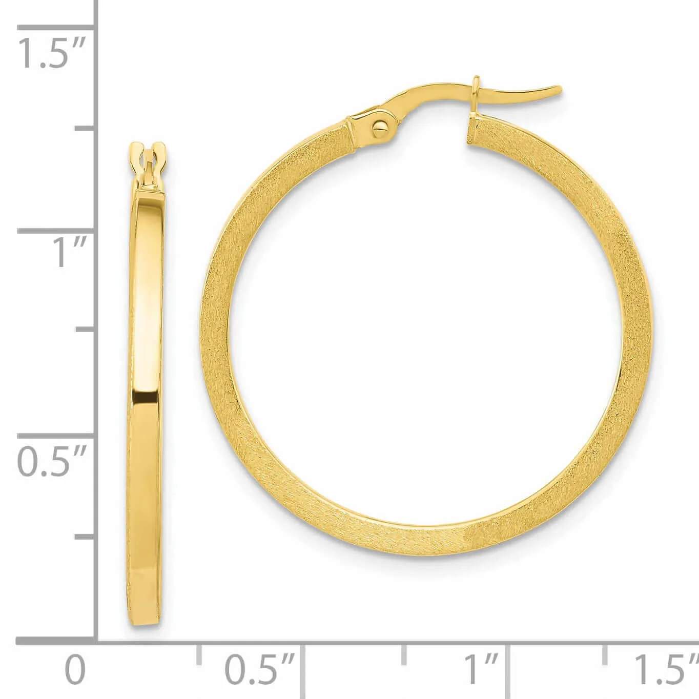 10k Yellow Gold Round Hoop Earrings