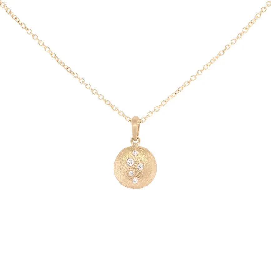 12mm 'Boulder' Dancing Diamond Disc Necklace