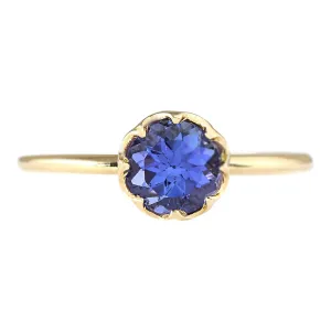 1.35 Carat Natural Tanzanite 14K Yellow Gold Ring