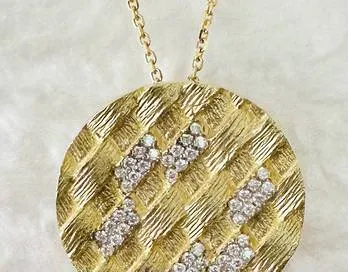 14k Diamond Disc Pendant