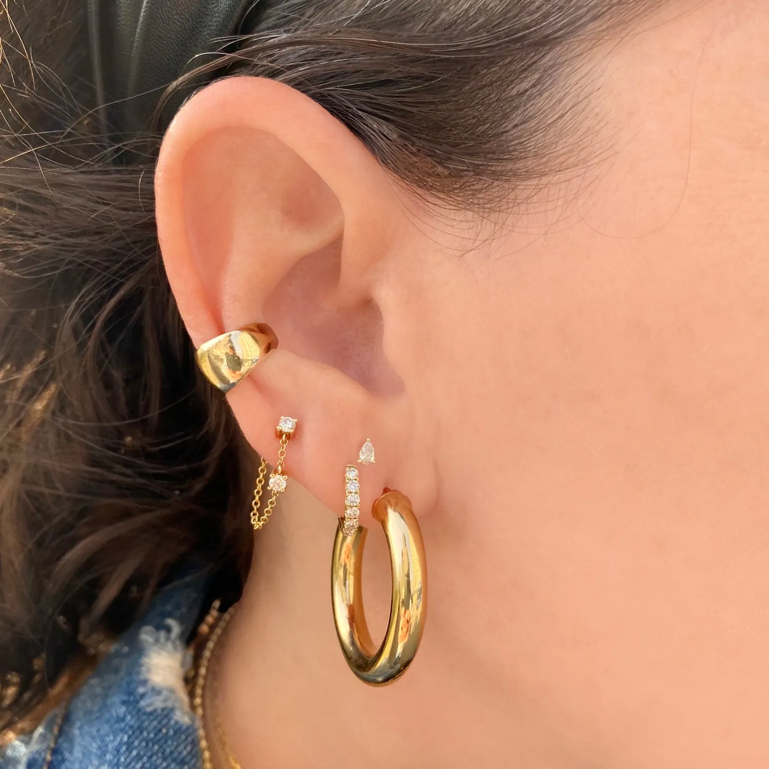 14K Gold Dahlia Hoops