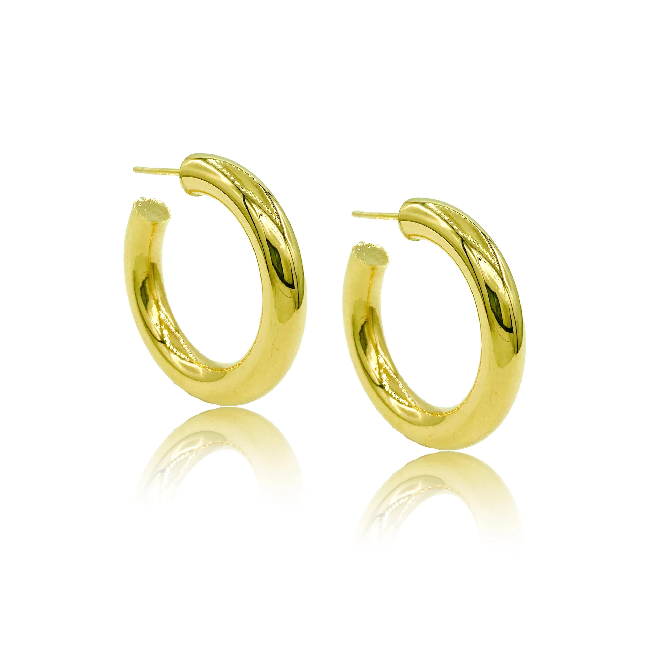 14K Gold Dahlia Hoops