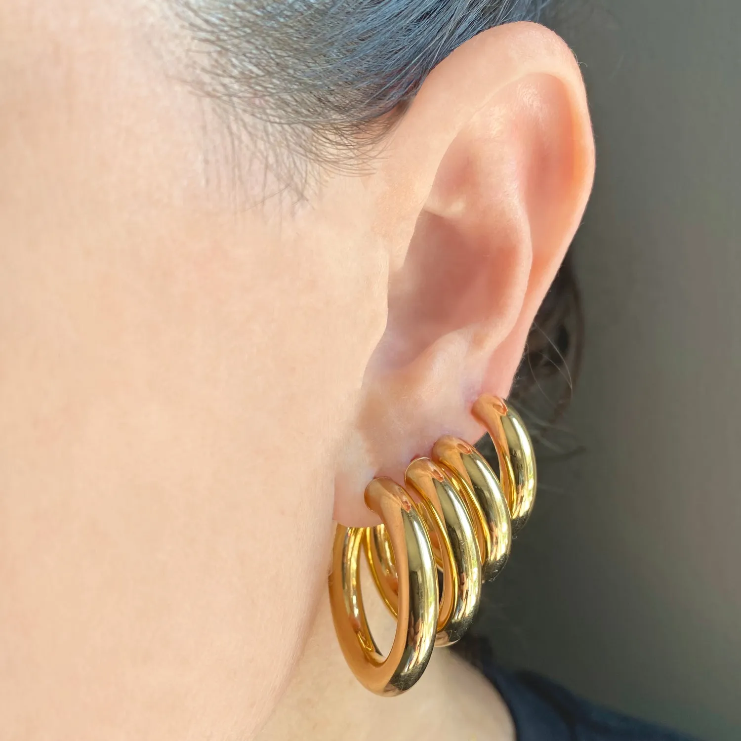 14K Gold Dahlia Hoops