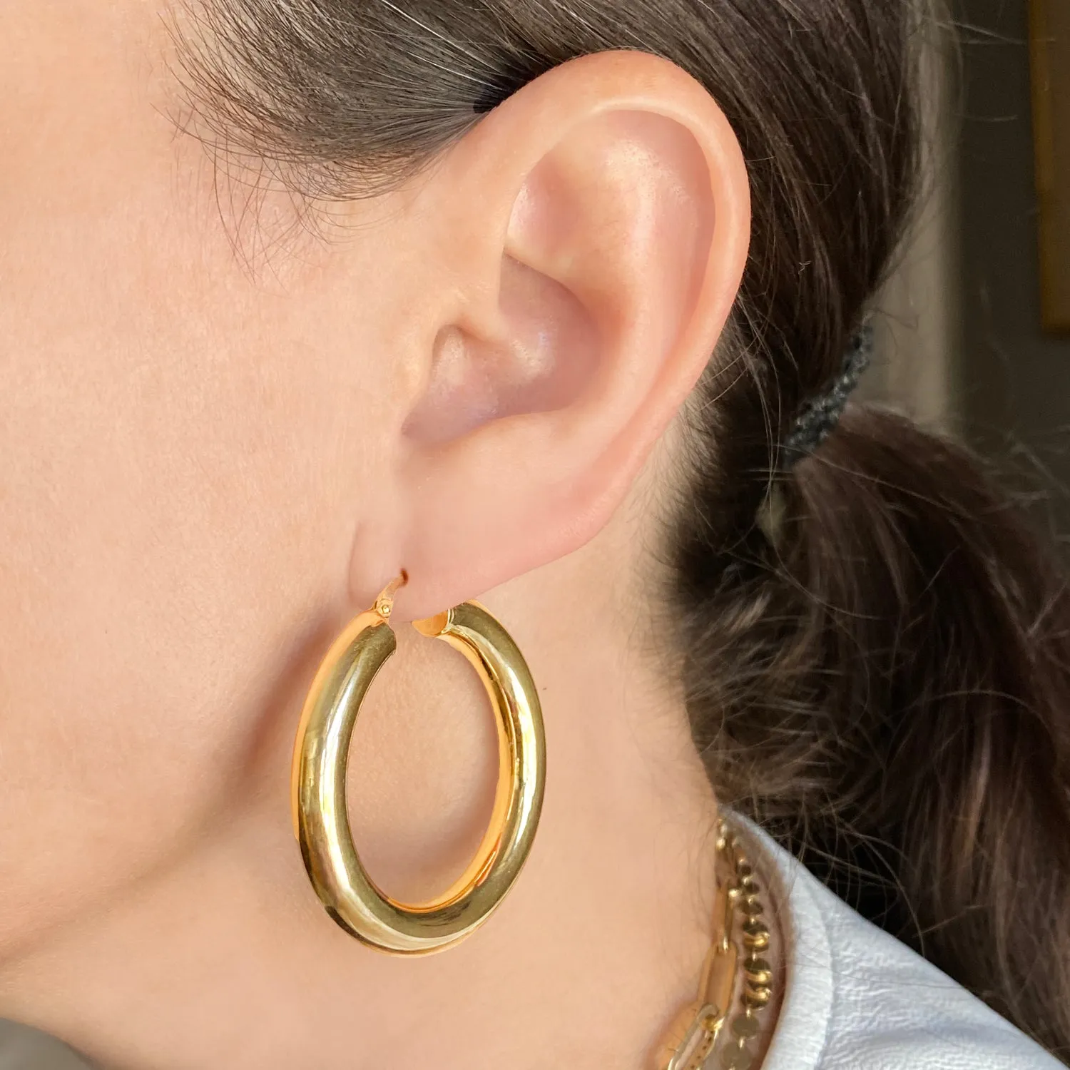 14K Gold Dahlia Hoops
