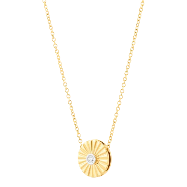 14k Italian Gold Starburst Diamond Pendant-FDF085821BDM16