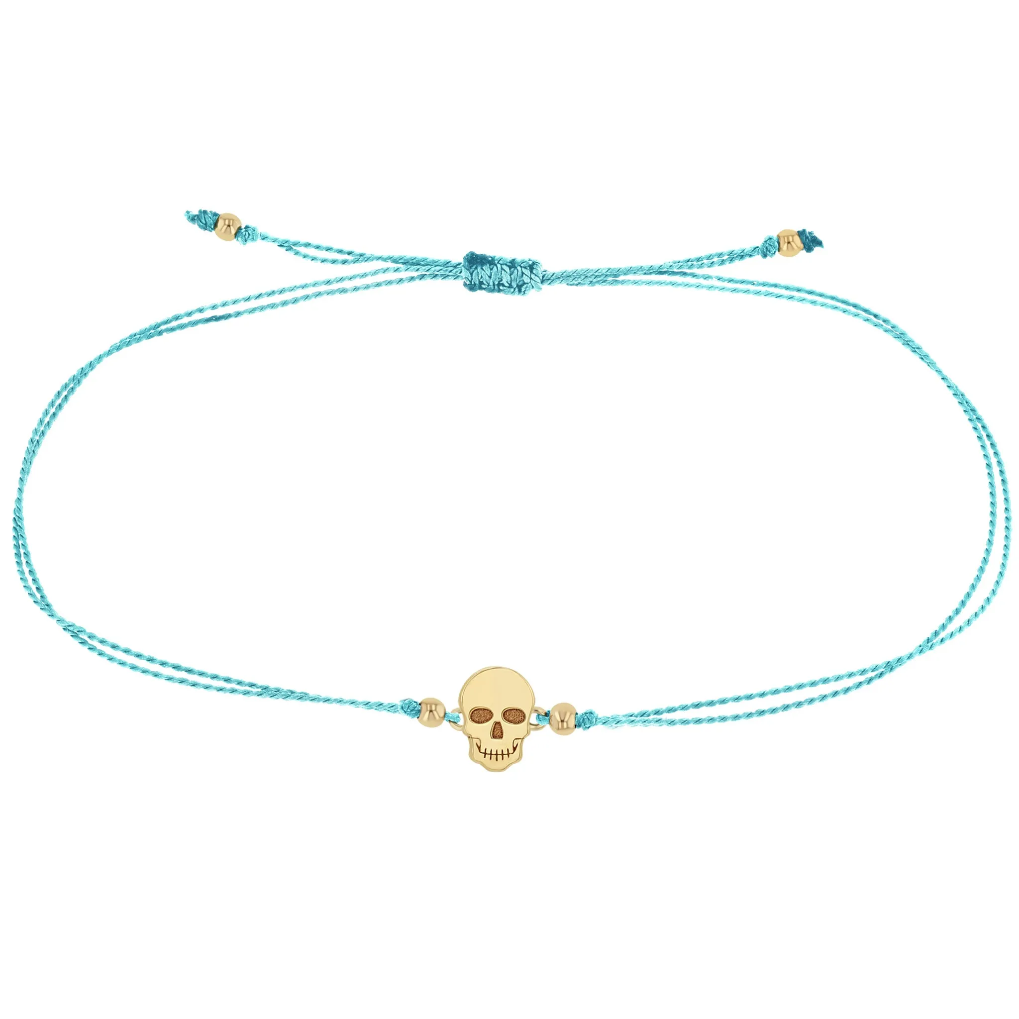 14k Midi Bitty Skull Cord Bracelet