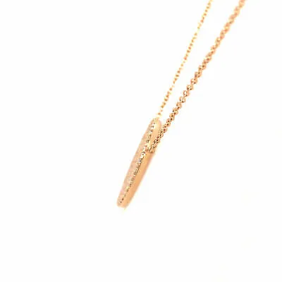 14K Pave Circle Disc Pendant Necklace Yellow Gold 0.58 ctw