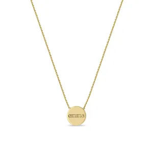 14k Personalized Small Disc Necklace