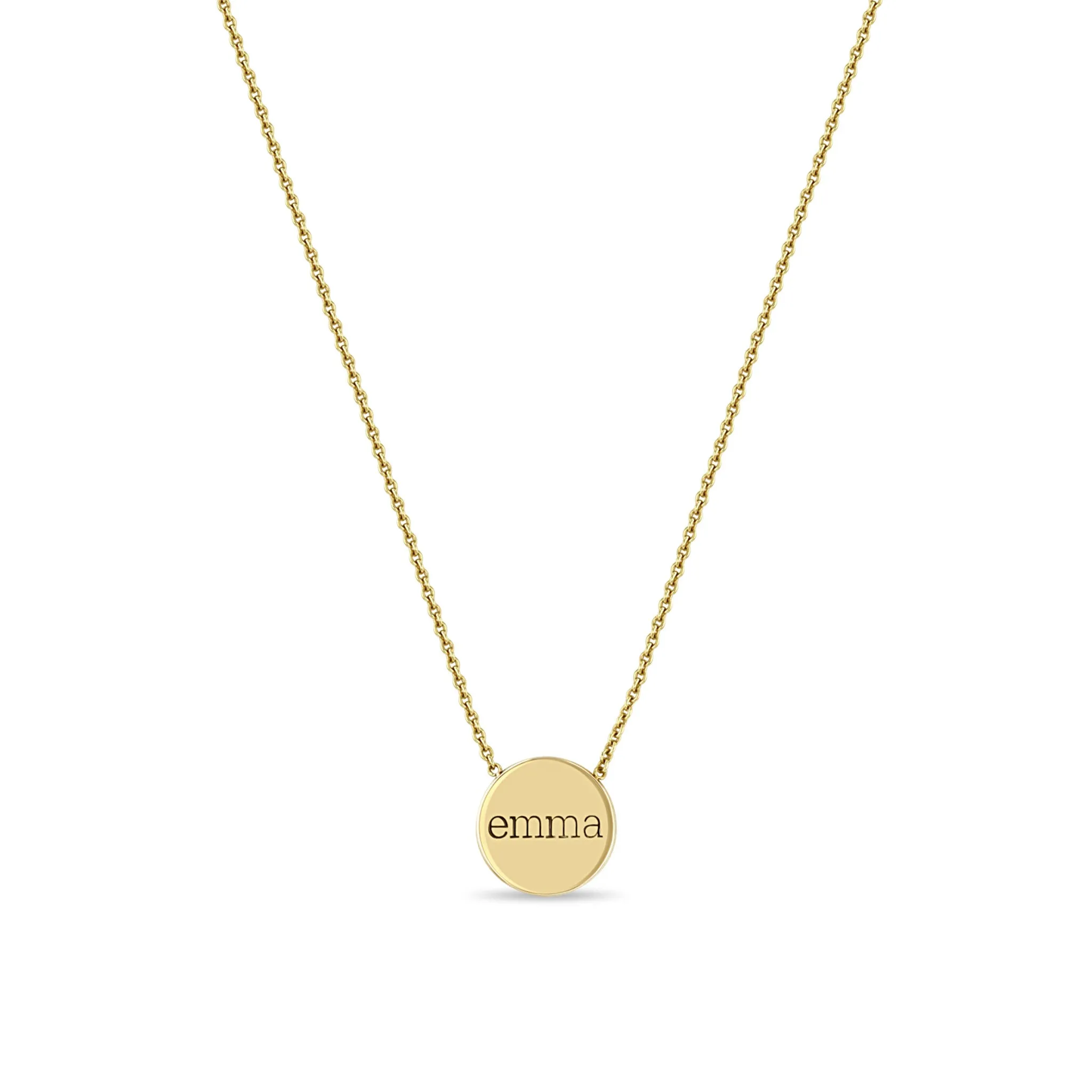 14k Personalized Small Disc Necklace