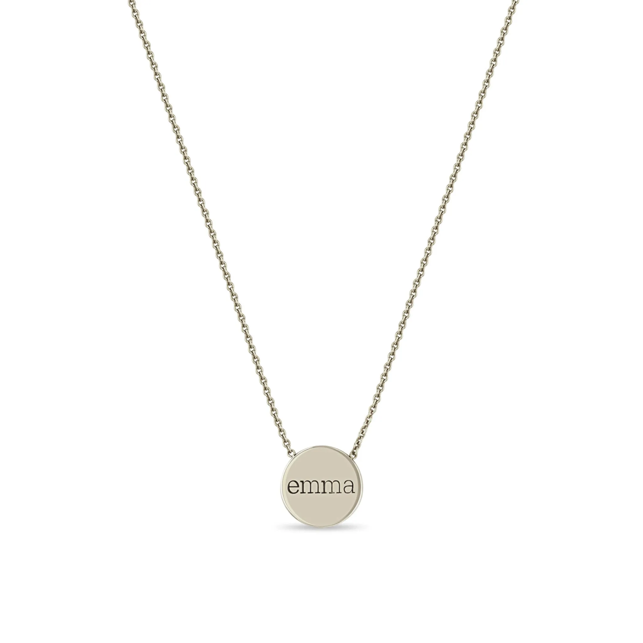 14k Personalized Small Disc Necklace