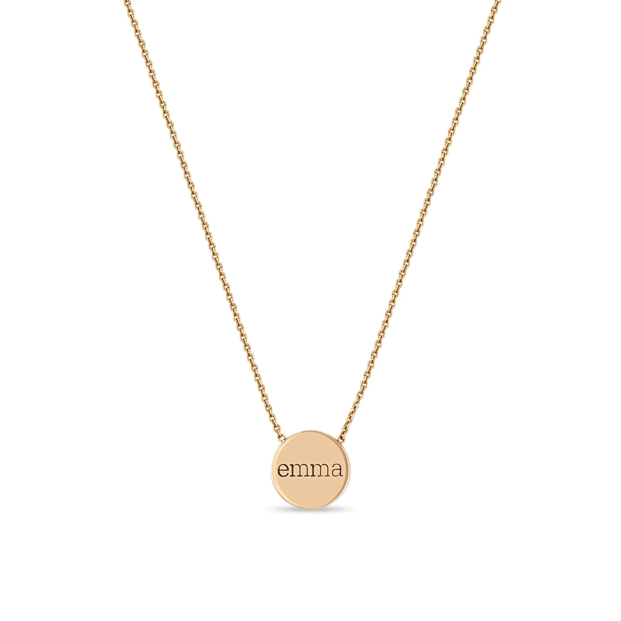 14k Personalized Small Disc Necklace
