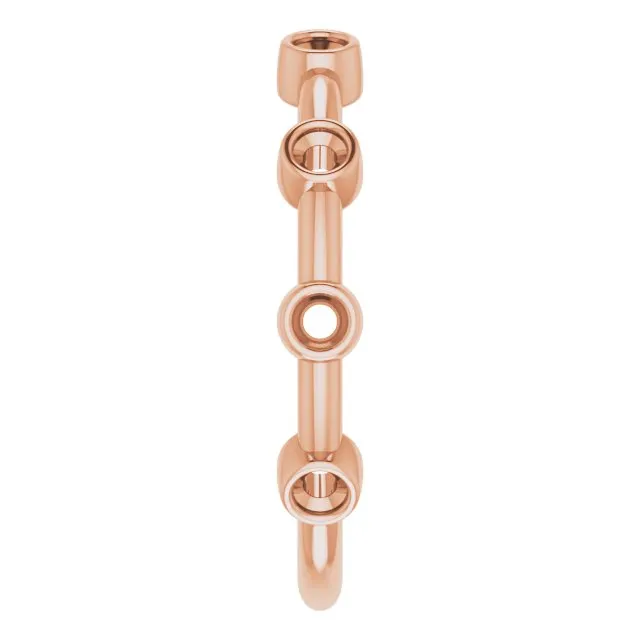 14K Rose Natural Aquamarine Bezel-Set Bar Ring