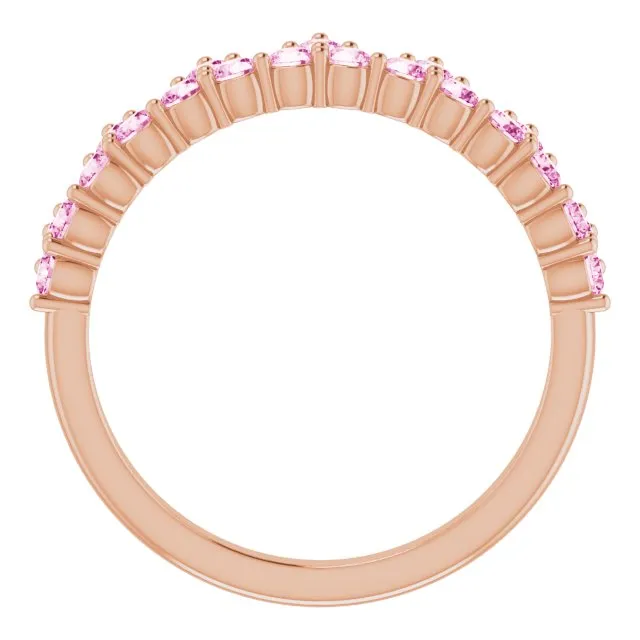 14K Rose Natural Pink Sapphire Crown Ring