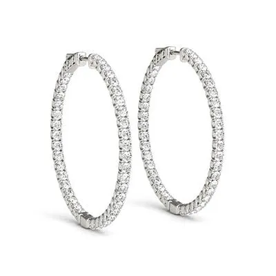 14K white gold diamond earrings 3.00 carats