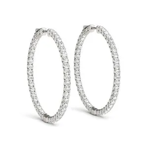 14K white gold diamond earrings 3.00 carats
