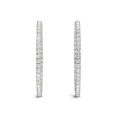14K white gold diamond earrings 3.00 carats