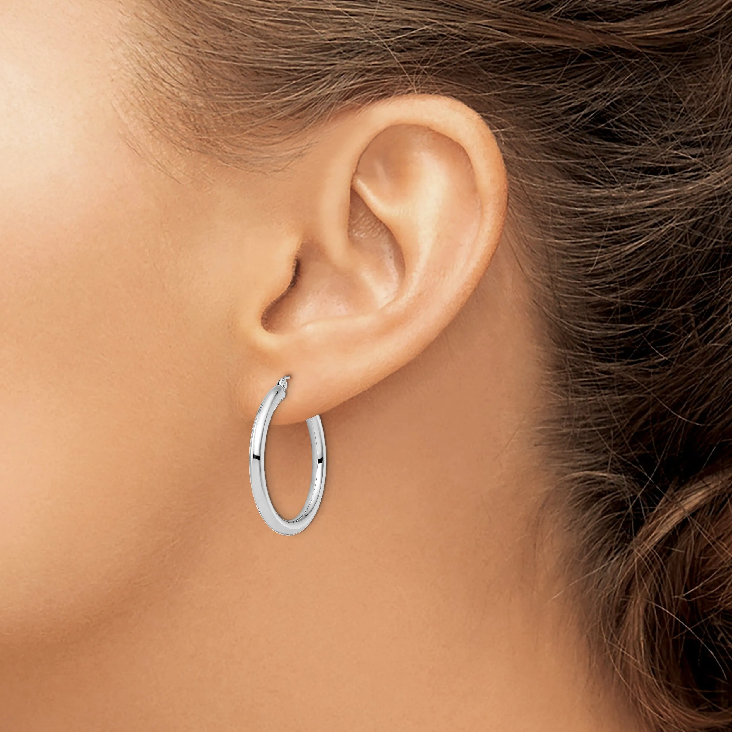 14k White Gold Hoop Earrings