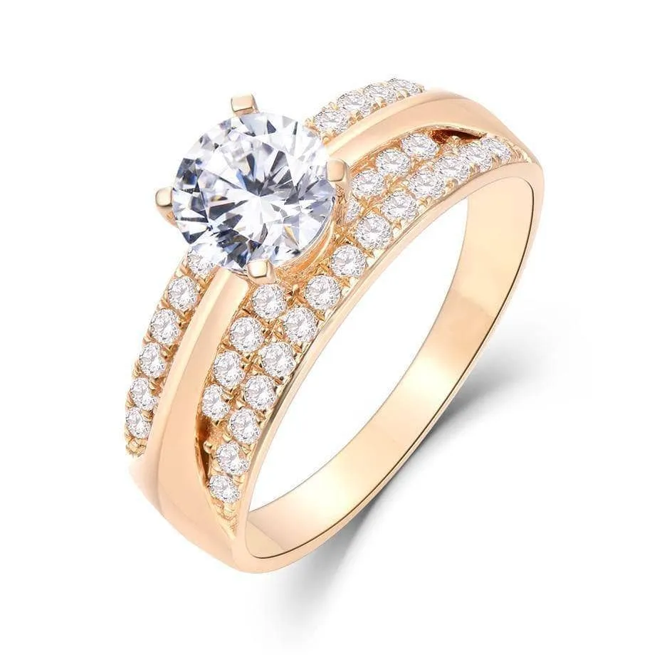14K Yellow Gold Diamond Engagement Ring