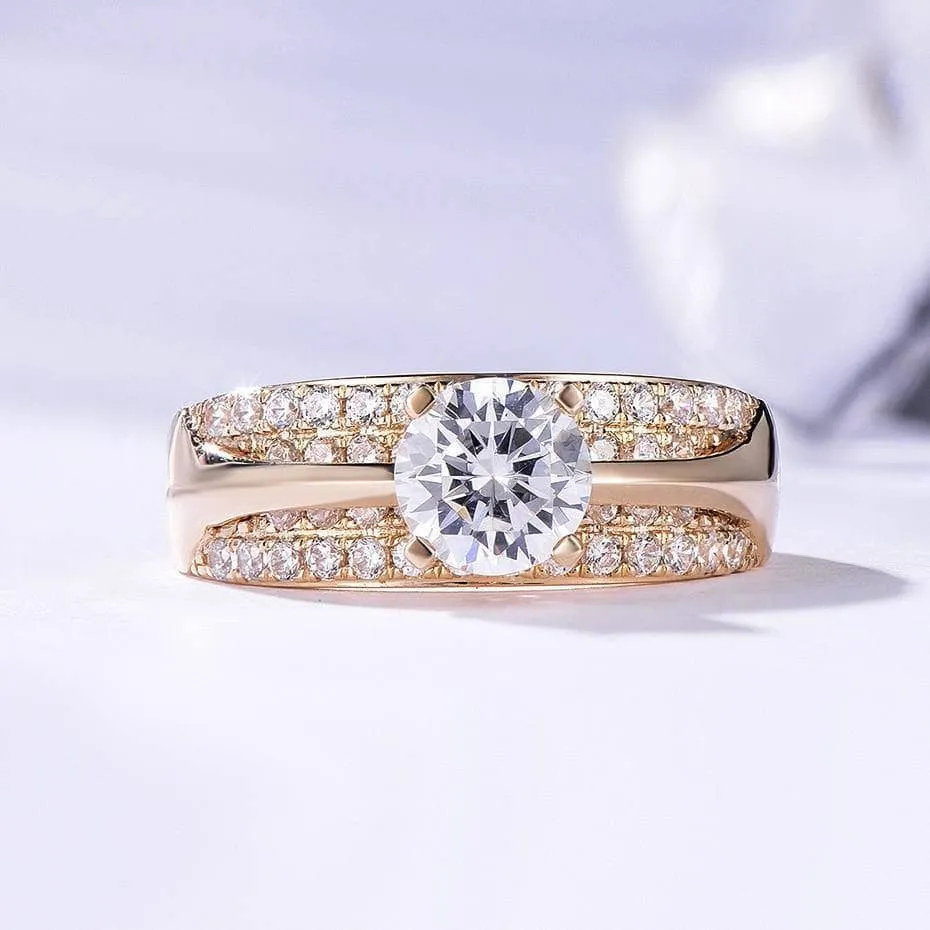 14K Yellow Gold Diamond Engagement Ring