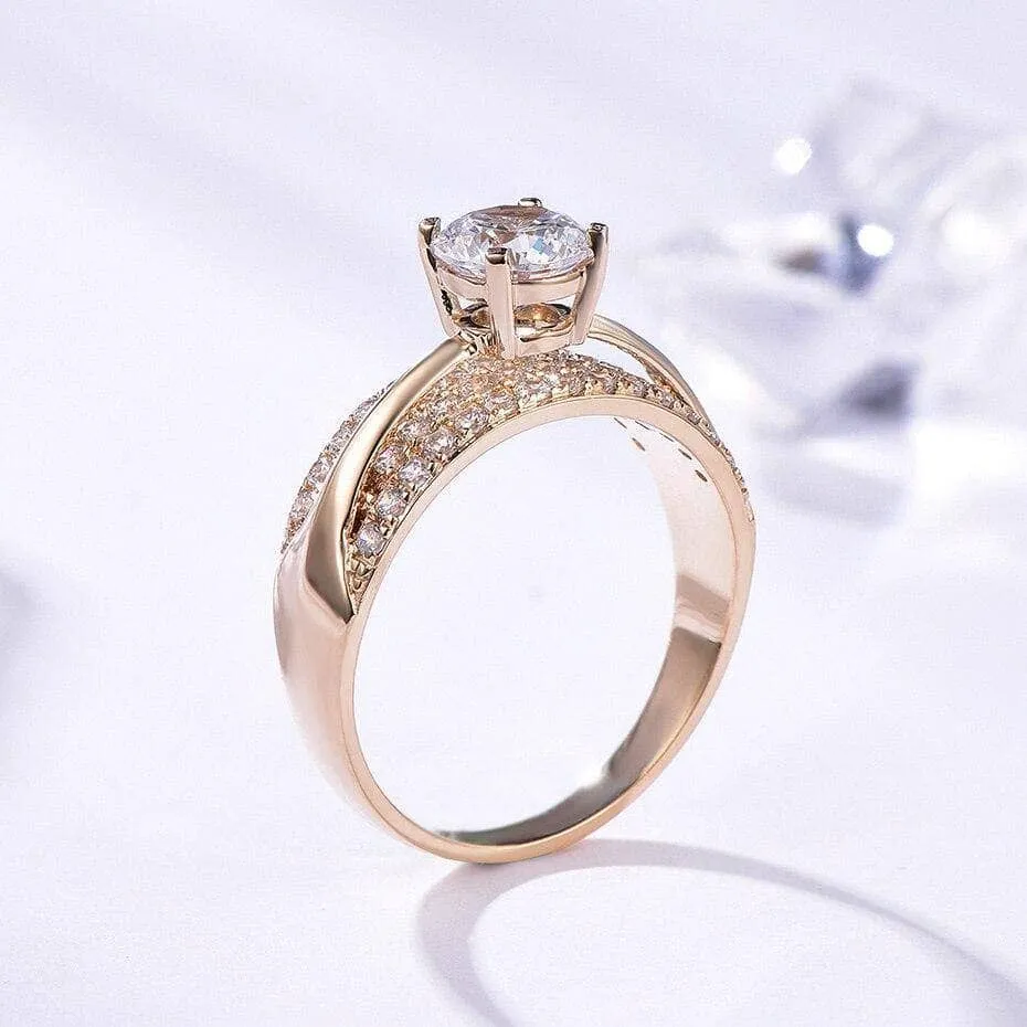 14K Yellow Gold Diamond Engagement Ring