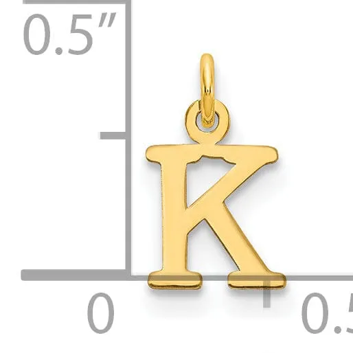 14k Yellow Gold Polished Finish Cut-Out Letter K Initial Design Charm Pendant