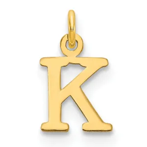 14k Yellow Gold Polished Finish Cut-Out Letter K Initial Design Charm Pendant