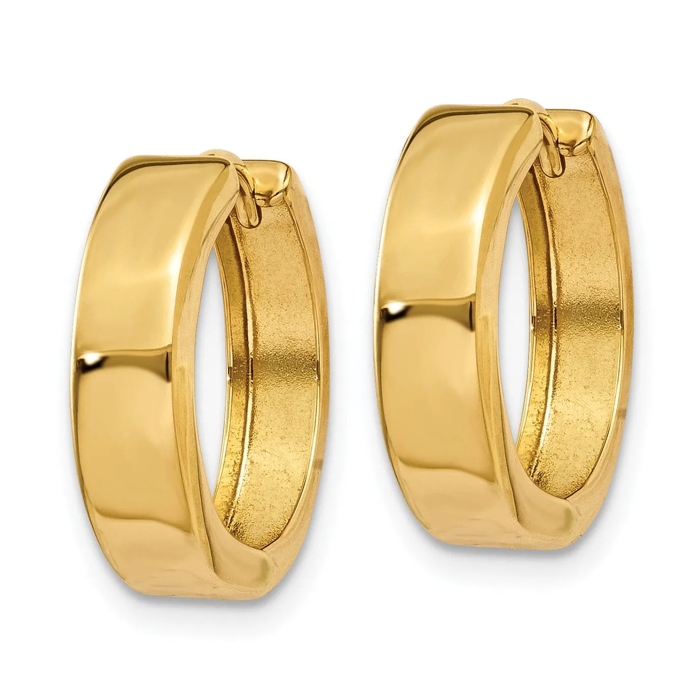 14k Yellow Gold Polished Hoop Earrings