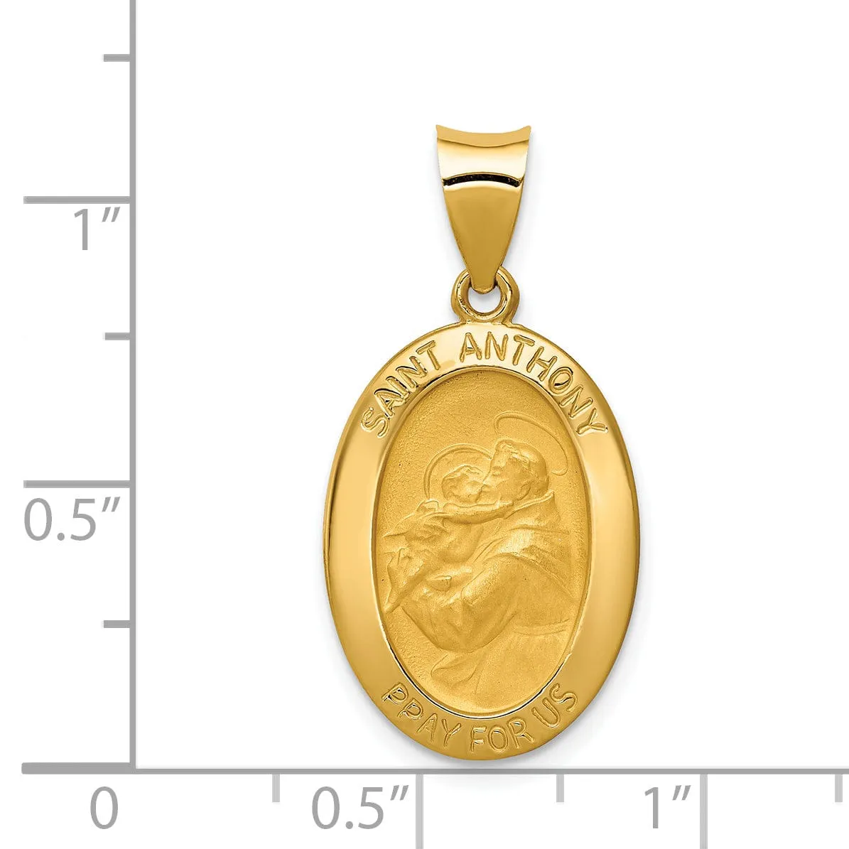 14k Yellow Gold Saint Anthony Medal Pendant