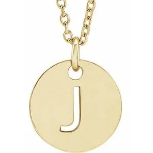 14K Yellow Initial J 16-18" Necklace