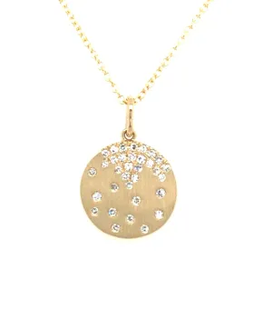 14K Yellow Natural Diamond 18 inch Necklace