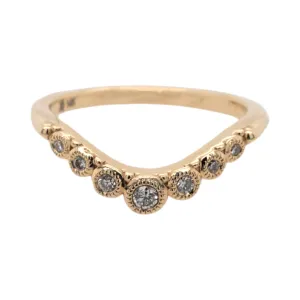 14k Yellow Seven Diamond Contour Band