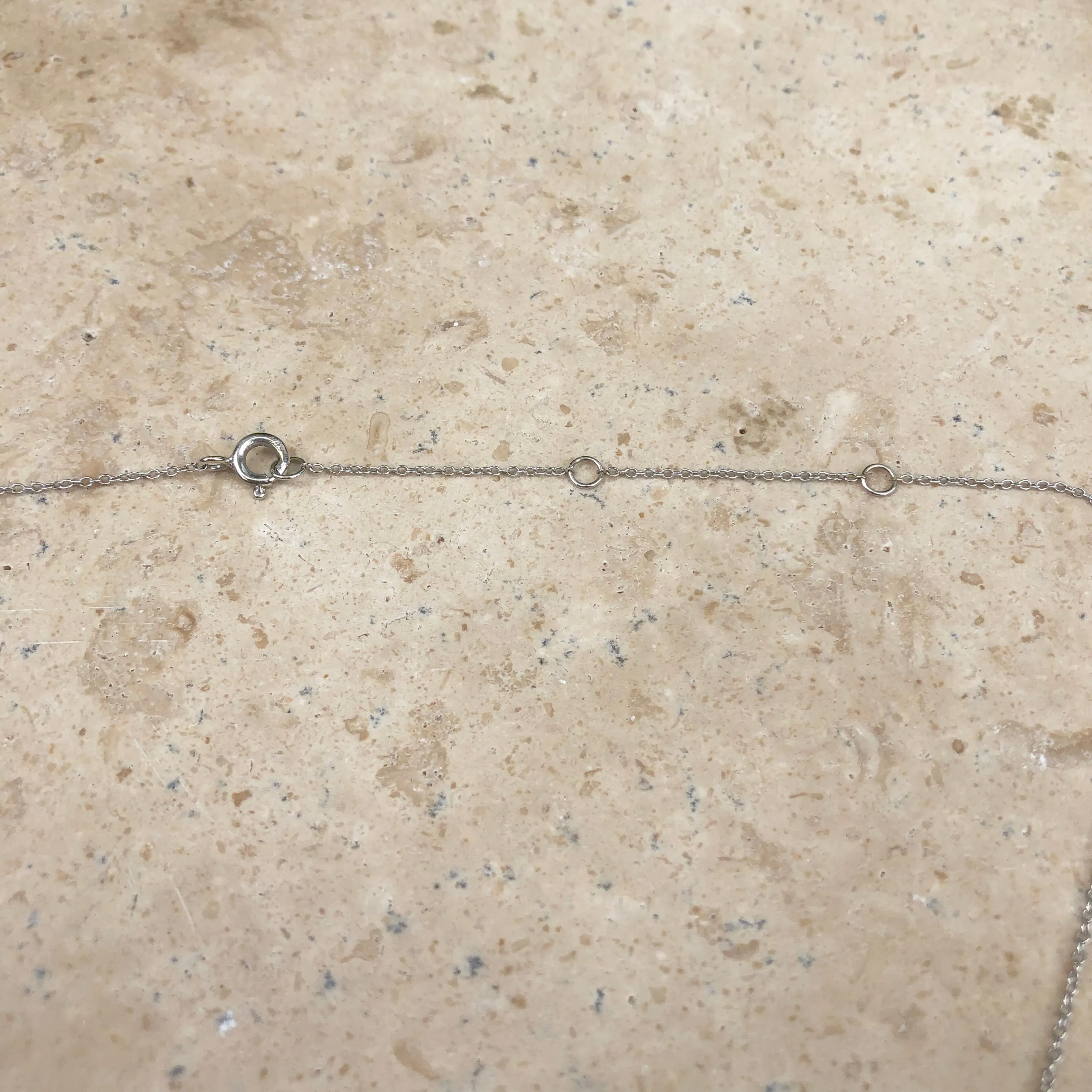 14KT White Gold 1/6 CT Diamond Bar Chain Necklace