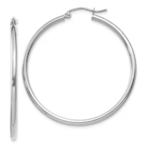 14KT White Gold 40X2MM Hoop Earrings