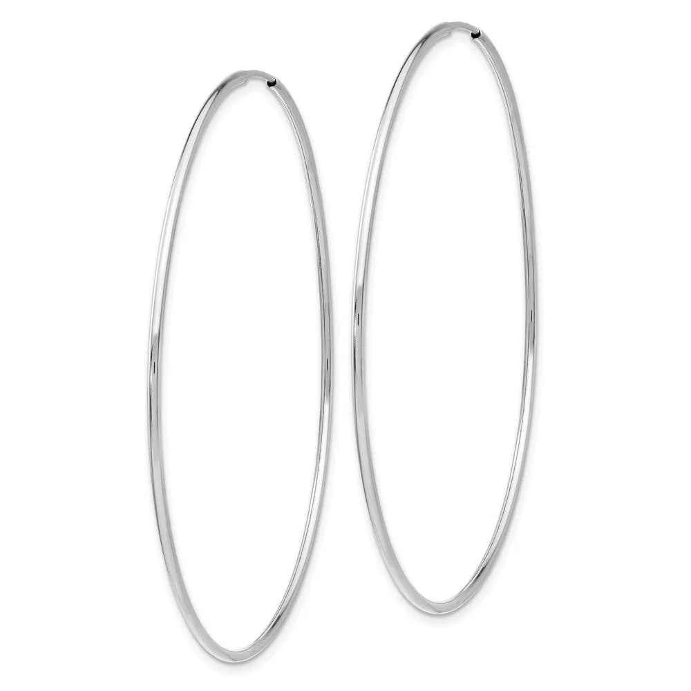 14KT White Gold 59X1.2MM Hoop Earrings
