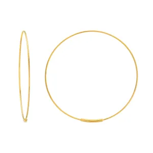 14kt Yellow Gold 40mm Endless Wire Hoop Earrings