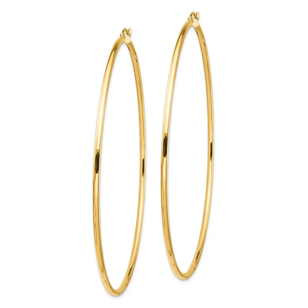 14KT Yellow Gold 80X2MM Hoop Earrings