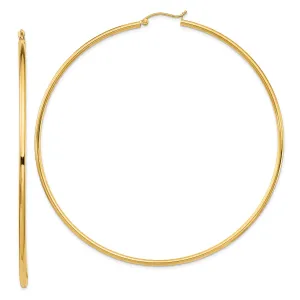 14KT Yellow Gold 80X2MM Hoop Earrings