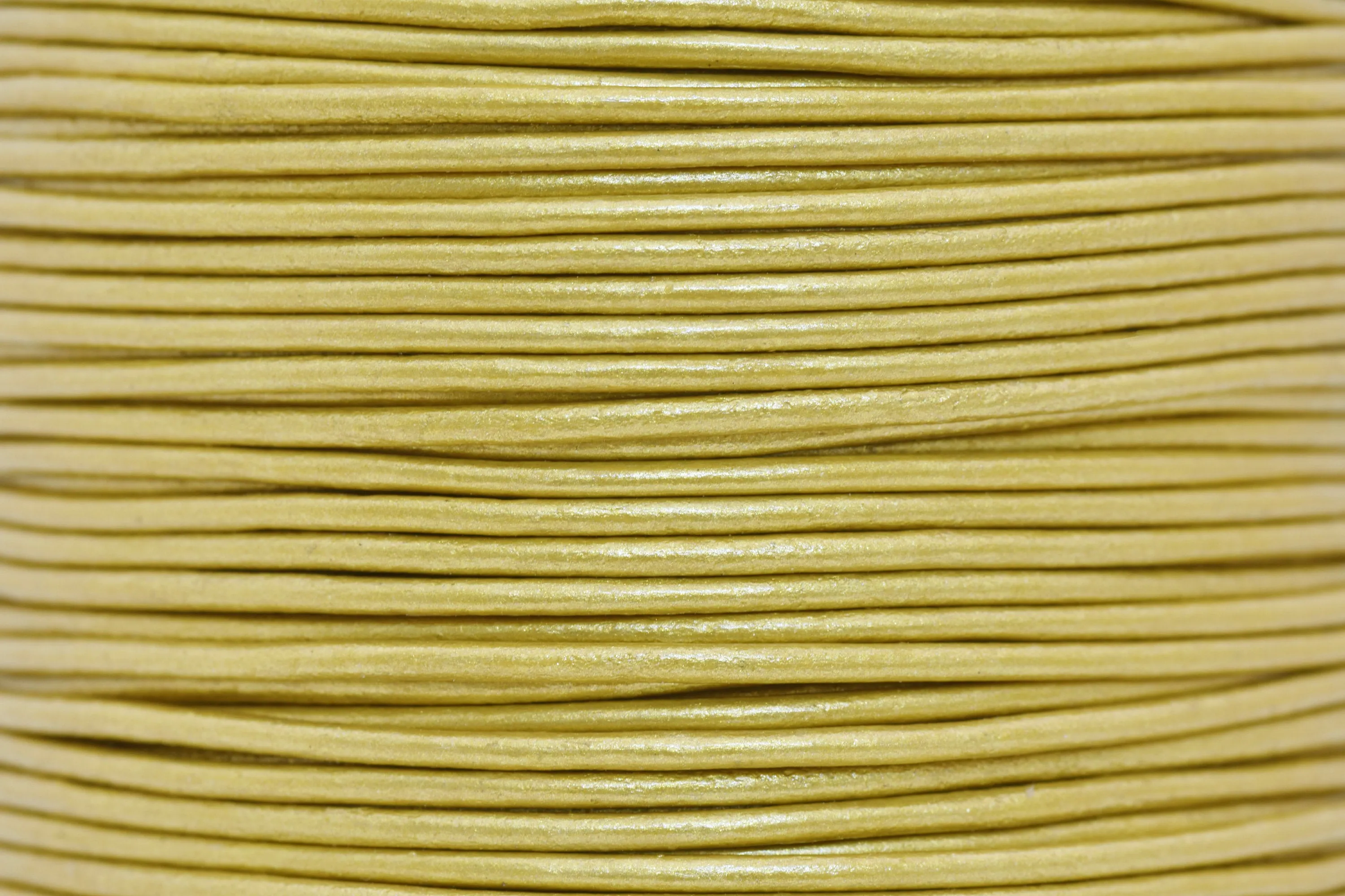 1.5mm Leather Cord - Metallic Gold  - Round