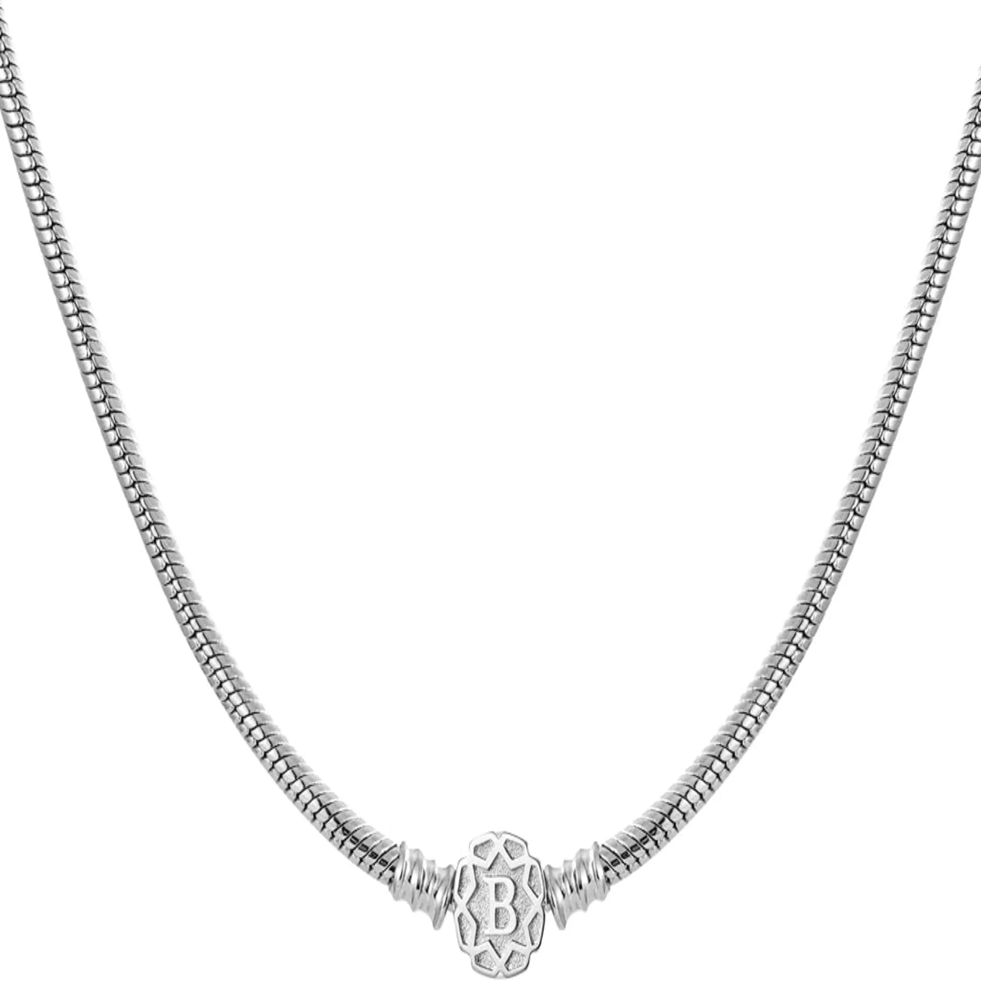 16inch 3mm European Snake Chain Charm Bead Pendant Necklace